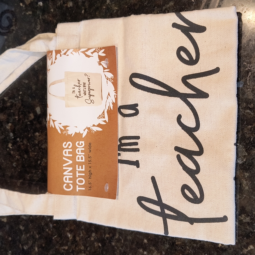 NWT Teacher's Canvas Tote Bag